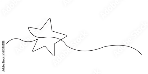 
hand draw doodle stars illustration in continuous line arts style vector, Continuous one line drawing three star. Sketch vector illustration, Star Shapes Continuous Line Icon, One line Drawing.