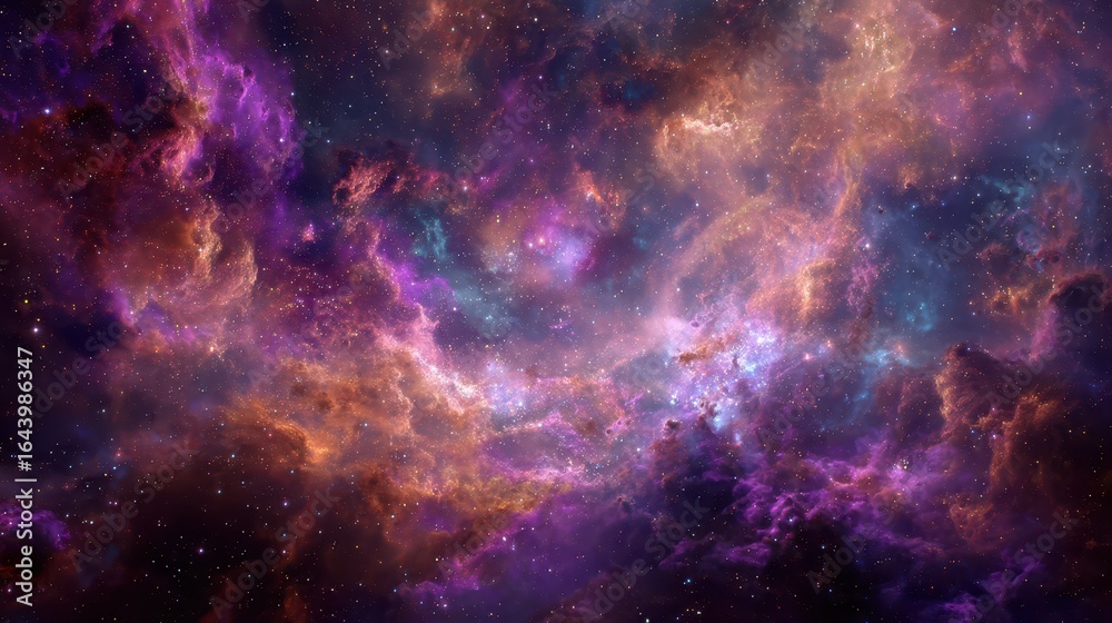 Fototapeta premium Vivid Cosmic Nebula with Stunning Colors in Deep Space Scene