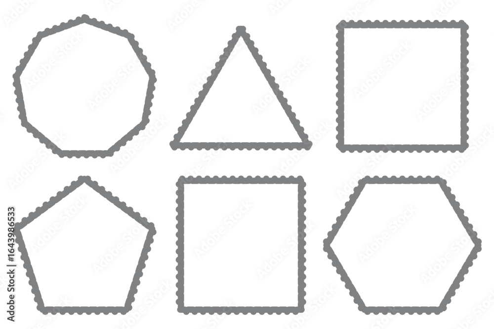 Obraz premium Set of blank postage stamps. Blank postage postmark. Empty mail delivery template. Clean postage stamp template. Postage icon. eps 10