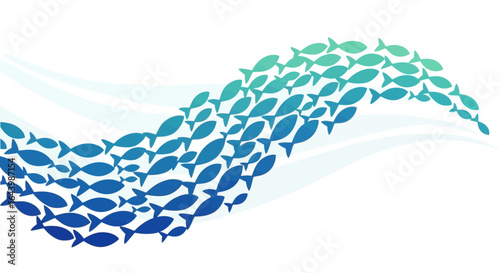 A mesmerizing migration of fish in harmonious formation swimming in sea currents