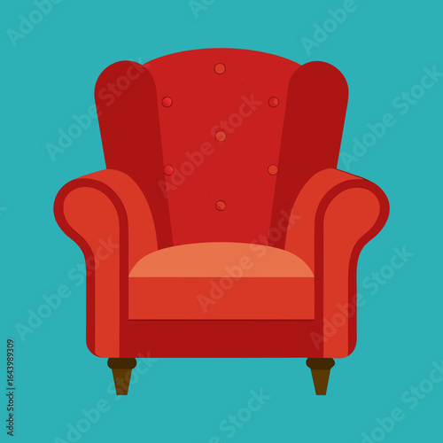 red armchair isolated on white