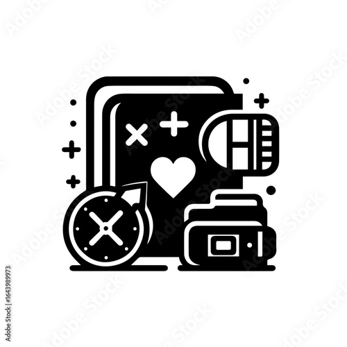 Camera and photography equipment isolated on white background for capturing moments