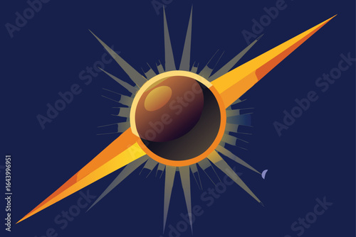 solar eclipse with dynamic light rays  .eps