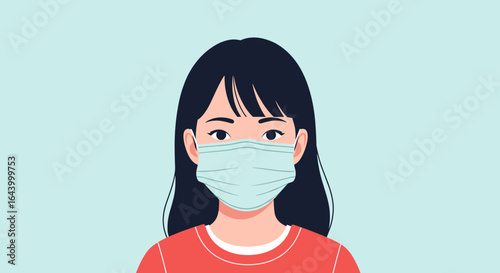 Young person wearing a face mask to prevent disease spread and protect health