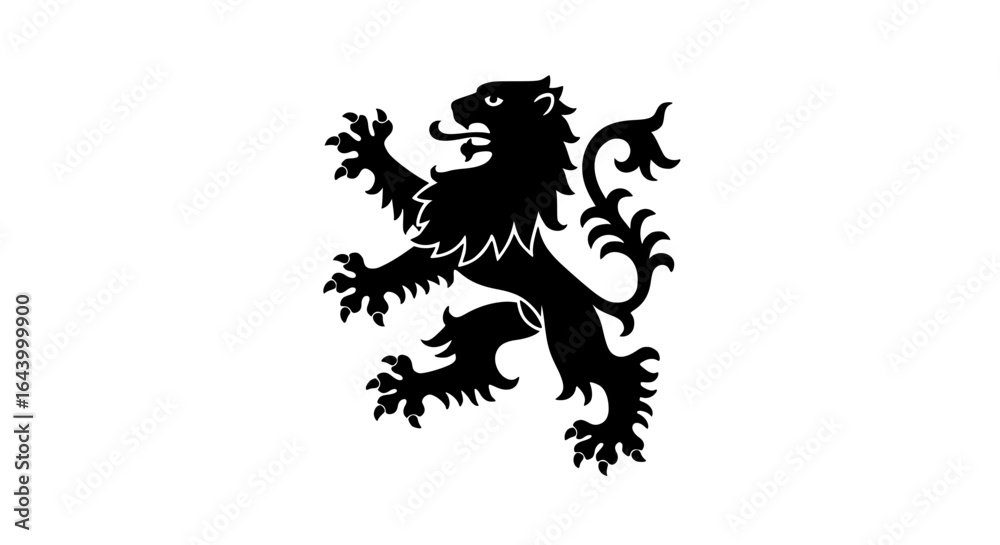 Fototapeta premium Mythical lion minimalist black and white