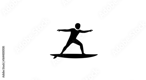 Surfer minimalist black and white icon