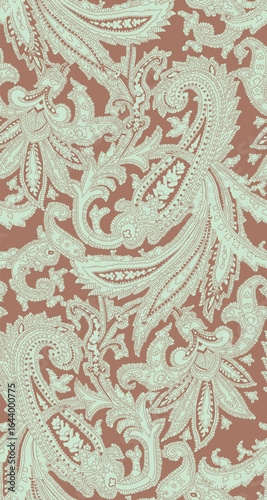 seamless vector paisley pattern, vintage wallpaper design, ethnic style. Seamless pattern based on ornament paisley Bandana Print.
