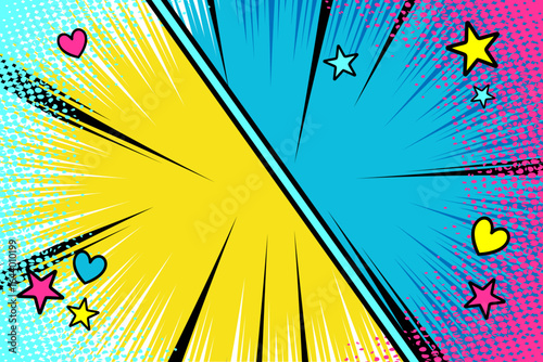 Vibrant pop art halftone background for comics