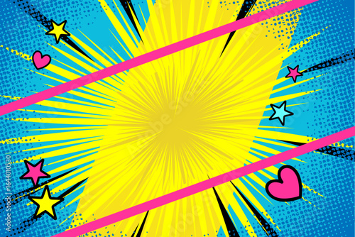 Vibrant pop art halftone background for comics