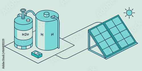 solar panel energy system in teal clip art preview