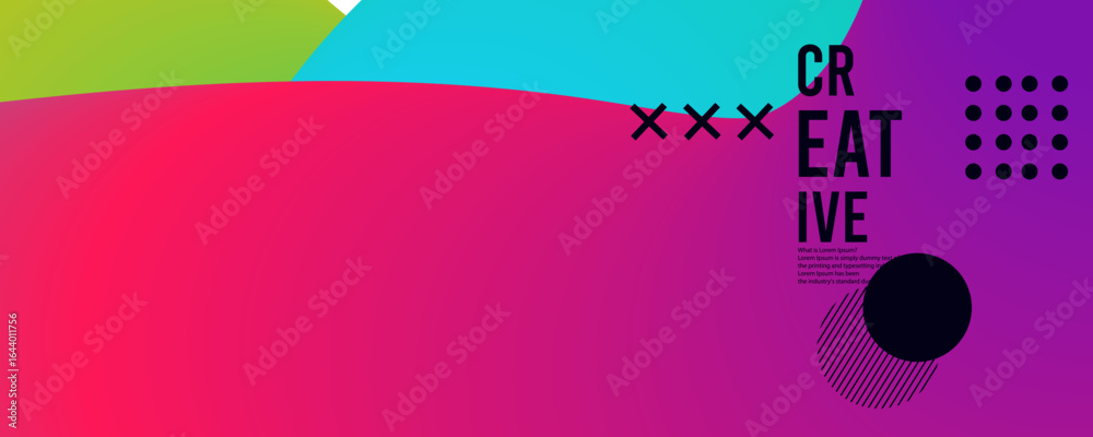 Obraz premium 3D Abstract gradient geometric shape circle background. Modern futuristic background. Can be use for landing page, book covers, brochures, flyers, magazines, any brandings, banners colorful lines