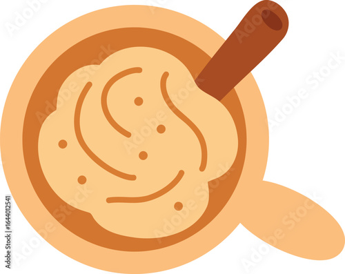 Illustration of Eggnog with Cinnamon Stick