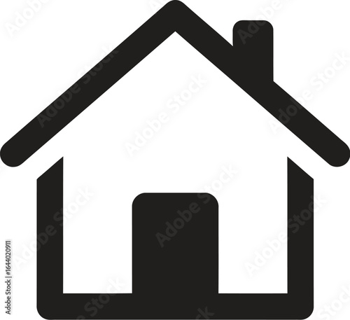 Computer monitor displaying a real estate website with house icon and content