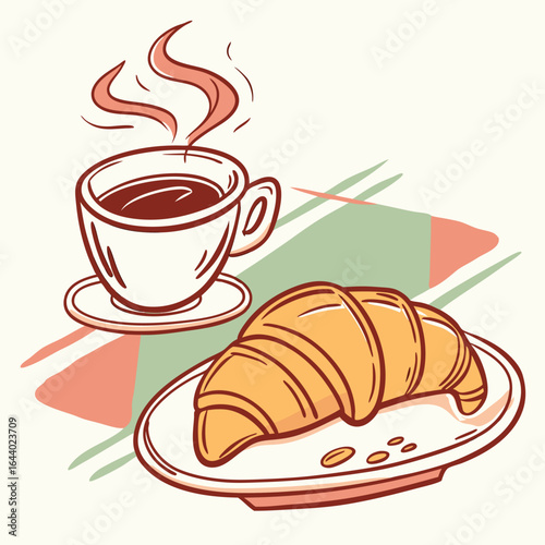 croissant and cup of coffee