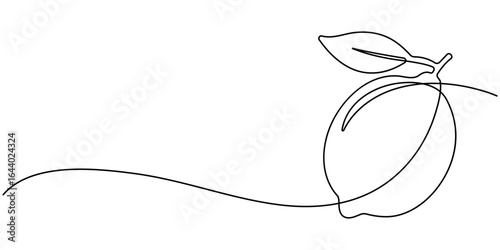 Lemon continuous one line drawing set isolated on transparent background. Horizontal banner. Outline lemon citrus collections. Editable stroke. Vector illustration. 