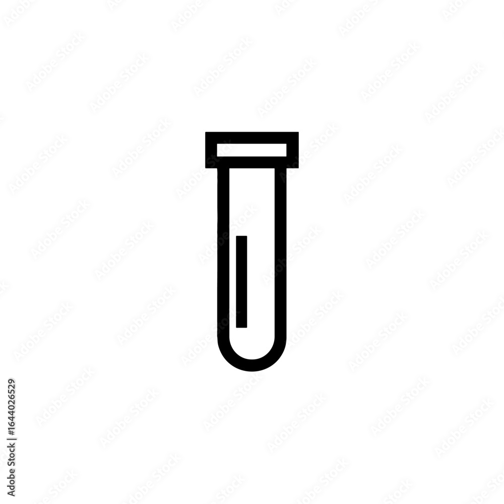 A simplistic illustration of a test tube filled with liquid. A simplistic illustration of a test tube filled with liquid.