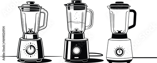 Blender Set Illustration, Kitchen Appliance Vector Collection.


