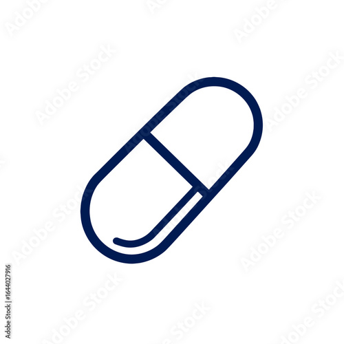 Illustration of a single capsule, a symbol of health and medicine.
