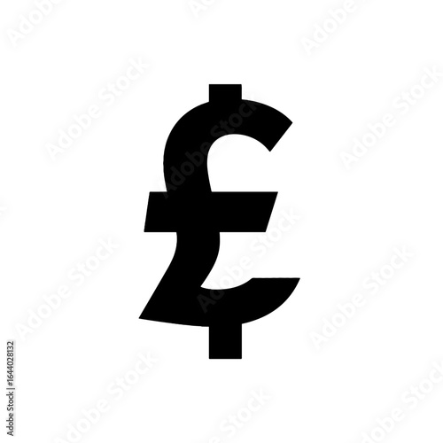 A simple Pound Sterling symbol, financial and economical representation.