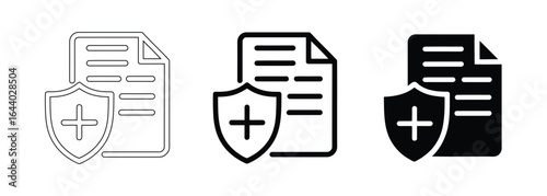 medical insurance icon set , Health insurance icon , vector illustration .