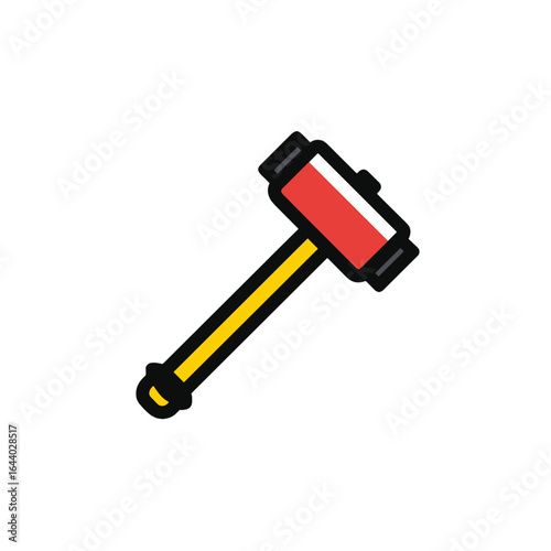 A red and yellow sledgehammer icon on a clean backdrop.