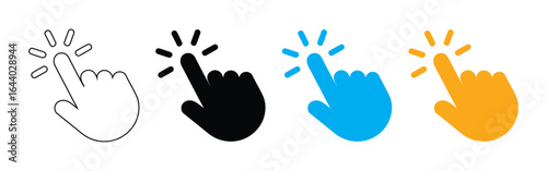 Hand click icon set. pointer sign and symbol. hand cursor icon ,