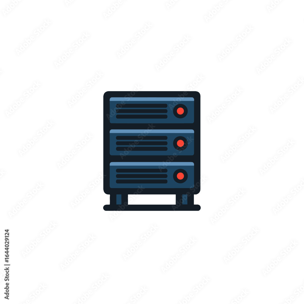 Fototapeta premium Server rack isolated on plain background.