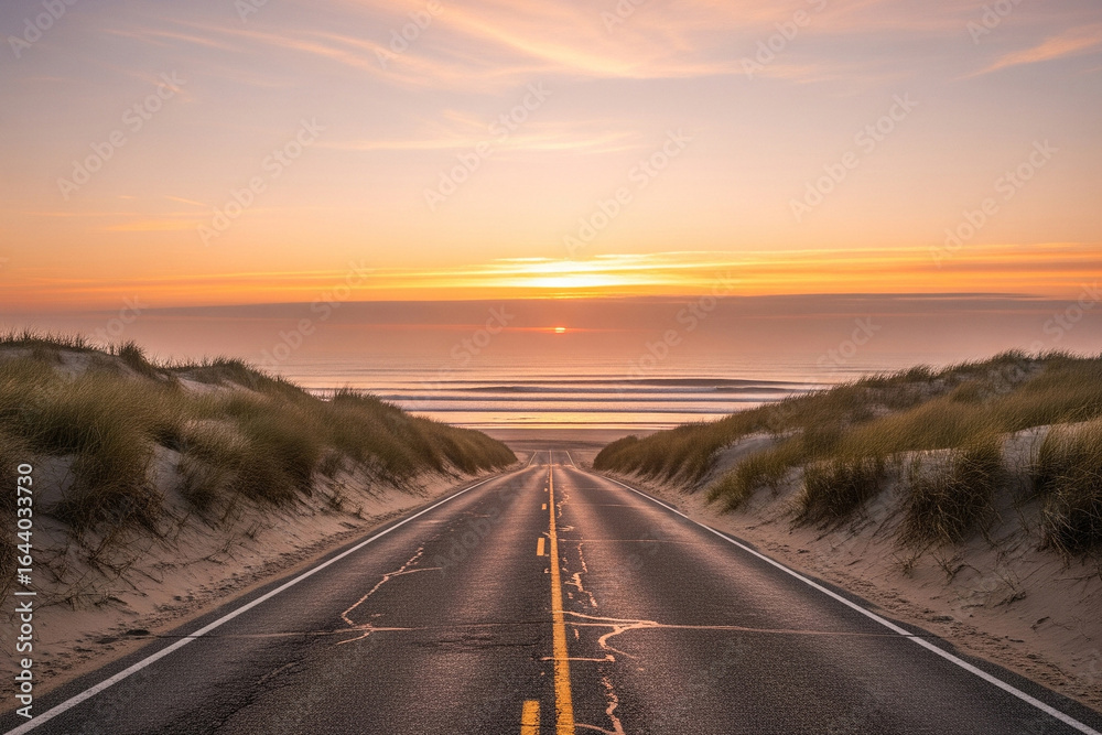 Fototapeta premium sunset over the road