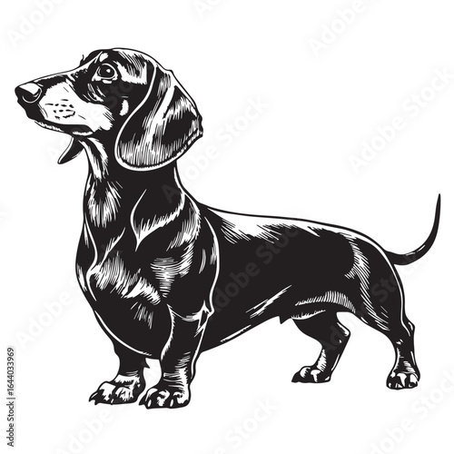  black dachshund Silhouette Vector, High Quality Illustration on White Background