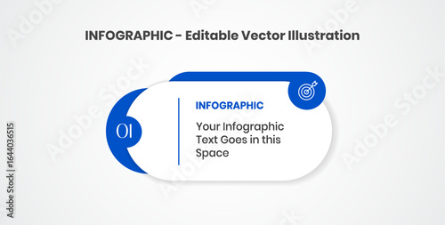 1 Step Editable Infographics Design Template Vector illustration on copy space white background
