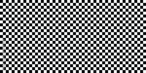 Seamless black and white checkerboard pattern with classic square design. Perfect for backgrounds, racing themes, and optical art. High-quality geometric vector texture for creative projects.