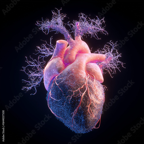 heart with arteries and veins, microbiome