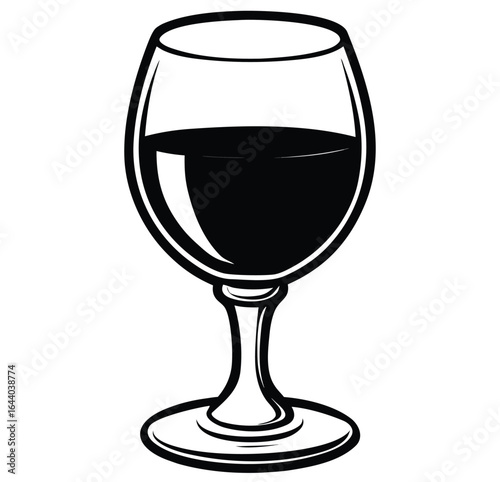 Glass of red wine and empty wine glass on white background