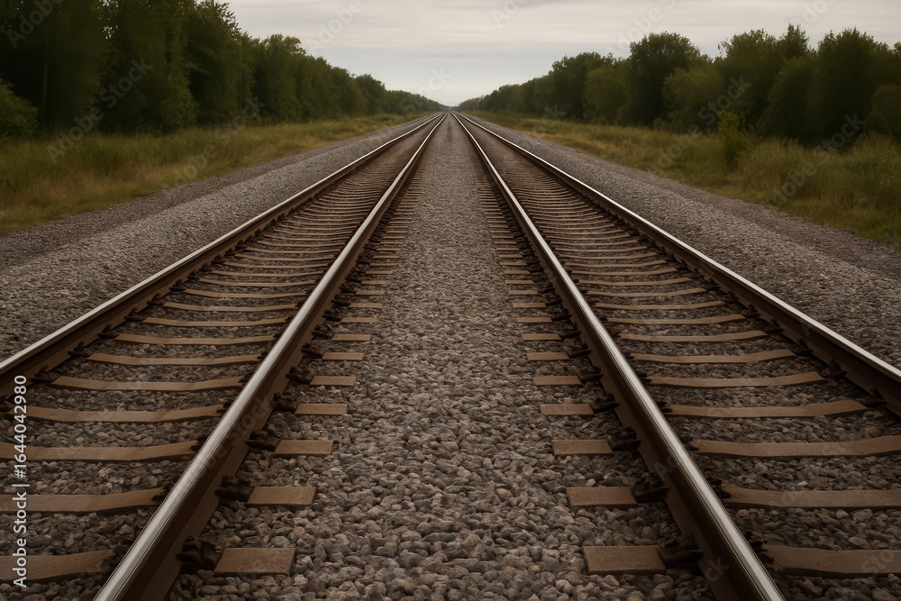 Endless Journey: Train Tracks Vanishing into the Horizon for Visionary Leadership and Strategic Direction, Ideal for Business Growth, Transportation, and Inspiring Future Success Endless Journey: Train Tracks Vanishing into the Horizon for Visionary Leadership and Strategic Direction, Ideal for Business Growth, Transportation, and Inspiring Future Success