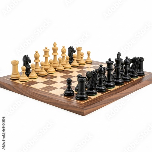 chess pieces isolated on white background 