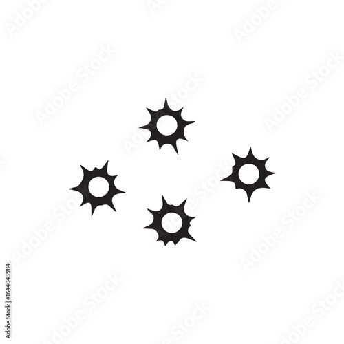 Bullet holes silhouette vector flat illustration design on white background