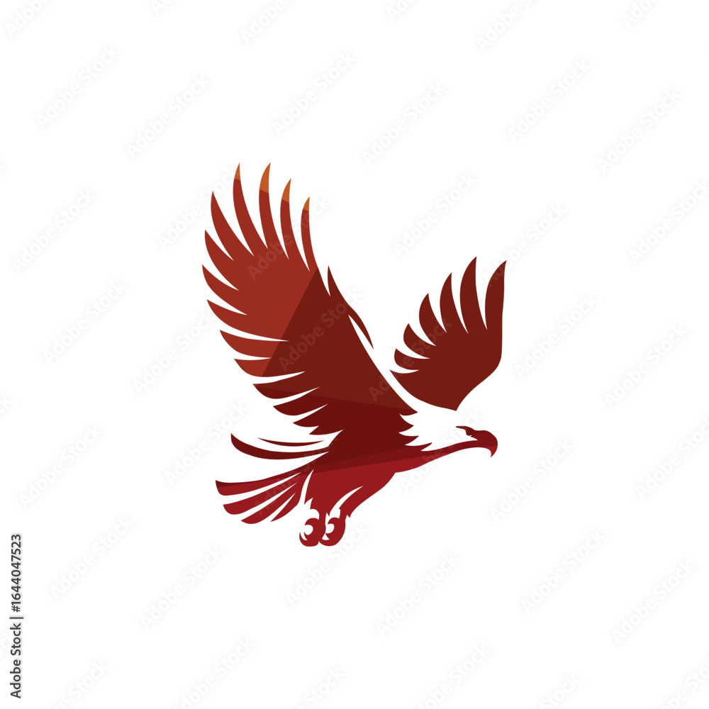 Obraz premium Majestic eagle in flight, bold clean lines, minimal design, vector