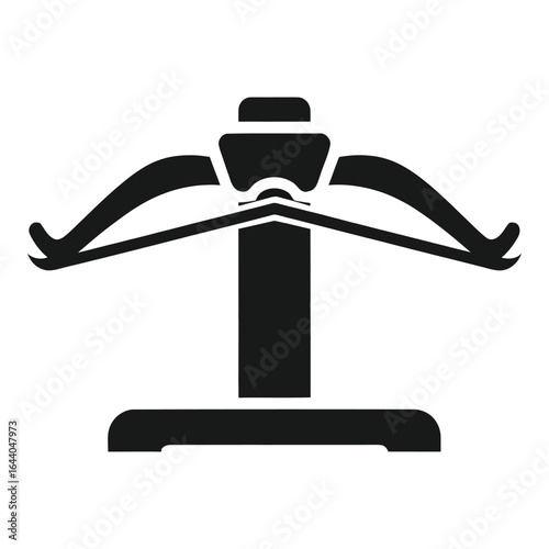Black silhouette of a crossbow on a white background weapon archery