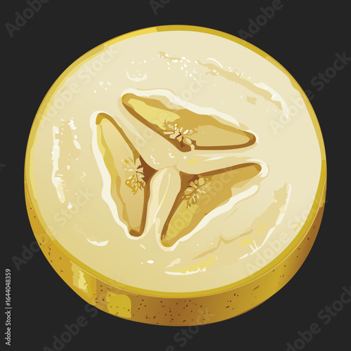 A Cross Section of a Banana on a Dark Background - Vector Illustration