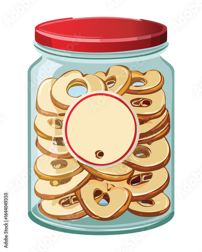Dried Fruit Snack in a Glass Jar - Vector Illustration