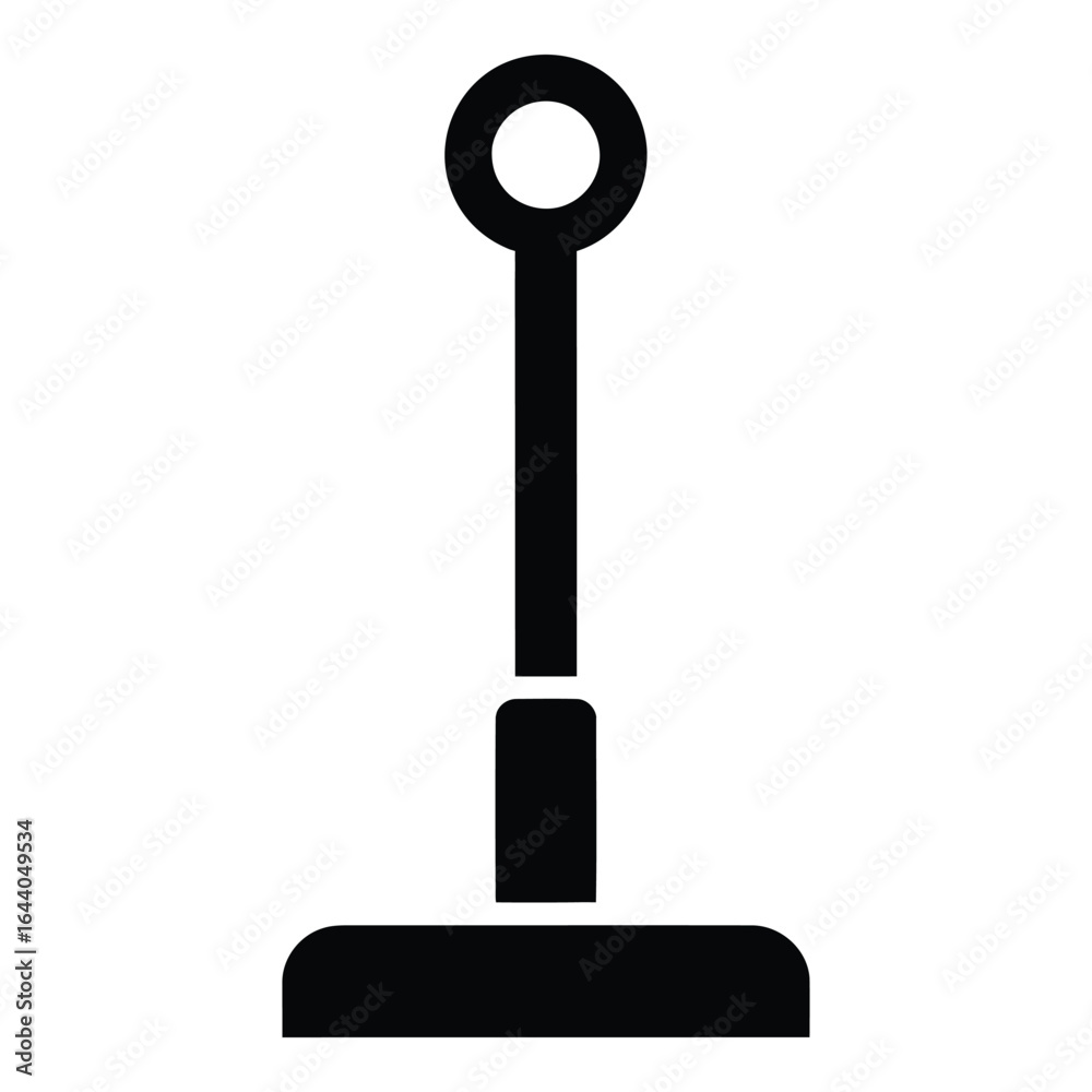 Naklejka premium Black silhouette of a stamp with circular handle on white background seal rubber