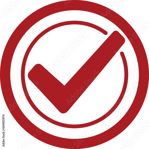 Circle with check mark symbol for approval and success