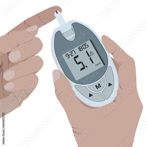 Diabetes Machine or Blood Glucose Monitor Vector illustration Design
