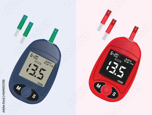 Diabetes Machine or Blood Glucose Monitor Vector illustration Design

