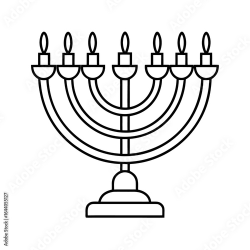 Jewish Menorah vector with candles as a religious symbol and lamp design
