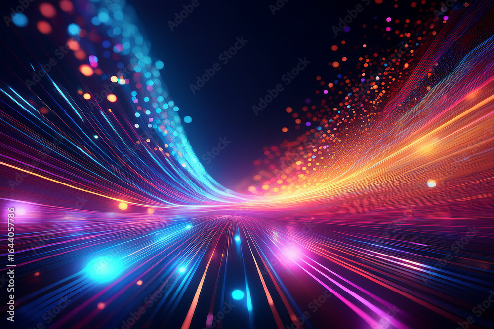 Obraz premium Dynamic background in motion with contrasting colors oranges, pinks and blues
