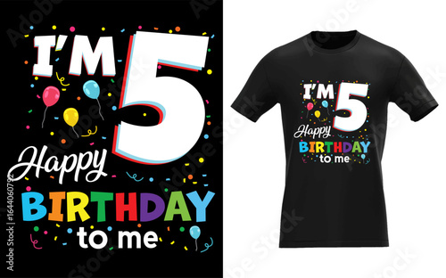 5yr 5th Birthday Happy Birthday Boys Girls 5 Years
