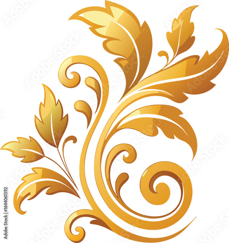 floral golden baroque scrolls swirling leaf 