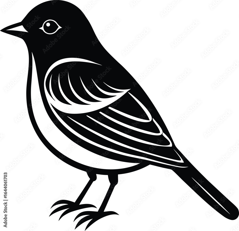 Obraz premium Perching Bird Silhouette Icon