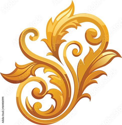 golden ornamental baroque flourish intricate